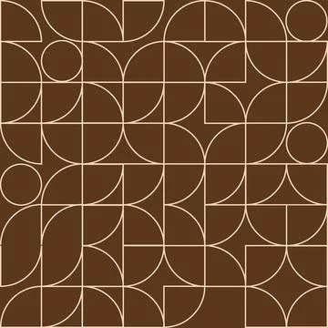 Flat stylish geometric figure, thin lines, brown Stock Illustration