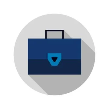 Flat Suitcase Circle Icon Stock Illustration