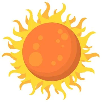 Flat sun icon. Sunlight symbol. Vector isolated image Stock Illustration
