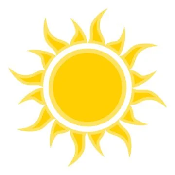 Flat sun icon symbol. Vector illustration for design Stock Illustration