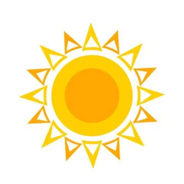 Flat sun icon symbol. Vector illustration for design Stock Illustration