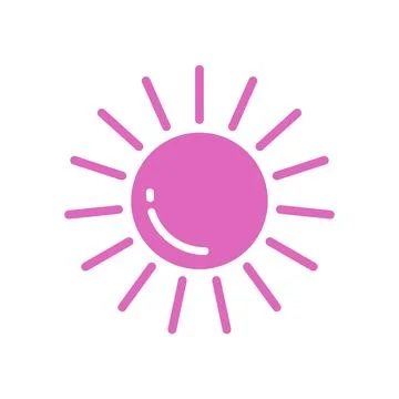 Flat Sun Icon Symbol Vector Illustration Stock Illustration