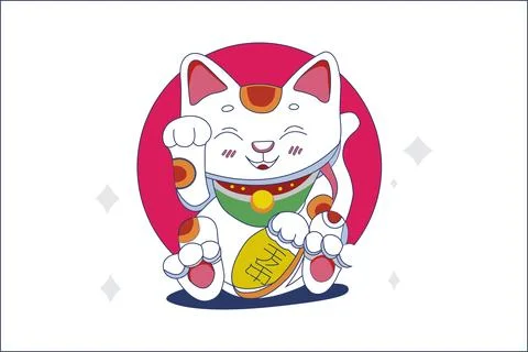 Flat surface cat illustration vector Stock Illustration