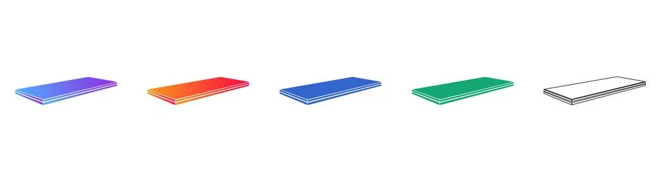 Flat Surface Panel Vector Icons Ilustración de archivo