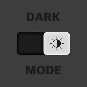 Flat switch bubble slide button for dark mode or black mode on black backgrou Stock Illustration