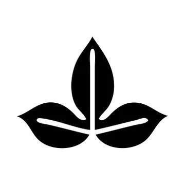 Flat symbol autumn leaf Stock Illustration