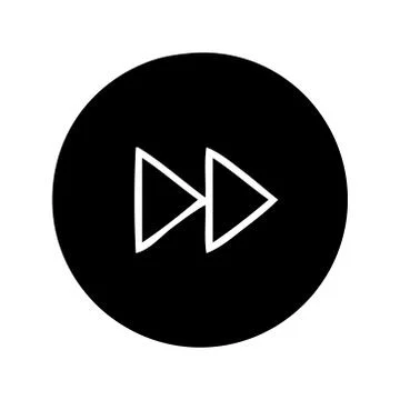 Flat symbol fast forward button Stock Illustration