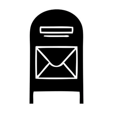 Flat symbol mail box Stock Illustration