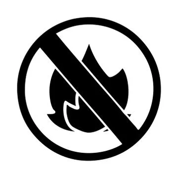 Flat symbol no fire allowed sign Stock Illustration