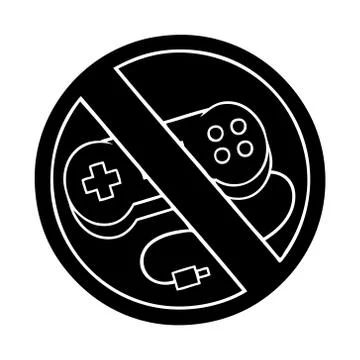 Flat symbol no gaming allowed sign Stock Illustration