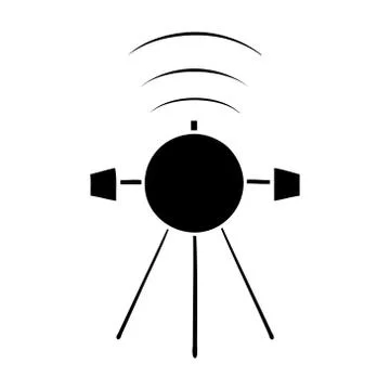 Flat symbol satellite Stock Illustration