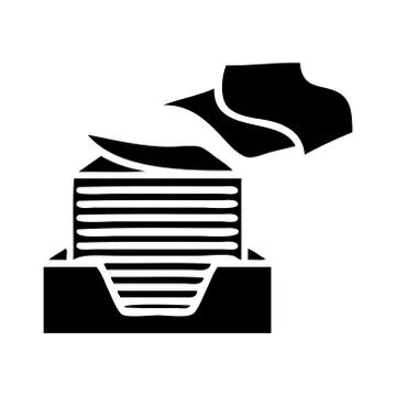 Flat symbol stack of office papers 스톡 일러스트