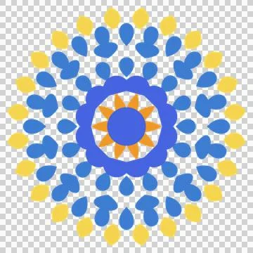 Flat symmetrical mandala pattern transparent PNG Stock Illustration