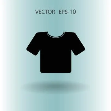 Flat a T-Shirt icon. Vector Stock Illustration