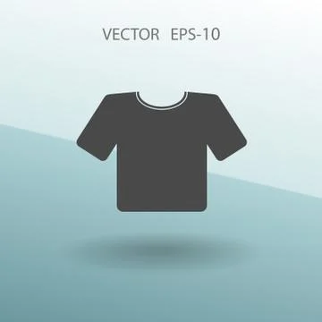 Flat a T-Shirt icon. Vector Stock Illustration