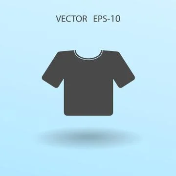 Flat a T-Shirt icon. Vector Stock Illustration