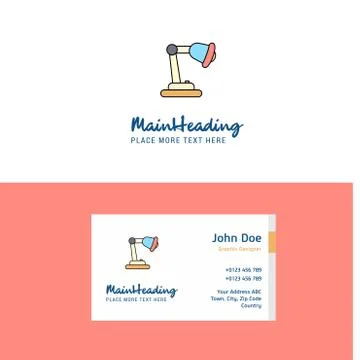 Flat Table lamp  Logo and Visiting Card Template. Busienss Concept Logo Desig Ilustración de archivo