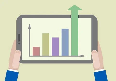 Flat tablet growthchart 01 Stock Illustration