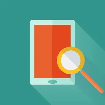 Flat tablet over green Stock Illustration