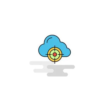 Flat Targeted cloud  Icon. Vector 스톡 일러스트