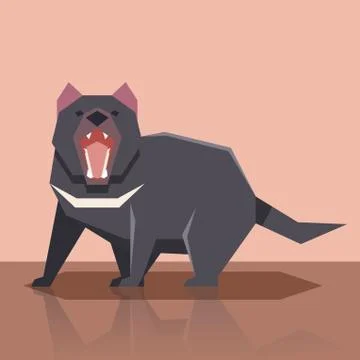 Flat Tasmanian devil Illustrazione stock
