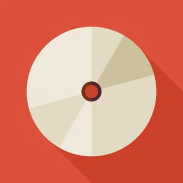 Flat Technology CD Record Disc Transport Illustration with long Shadow Stock Illustration