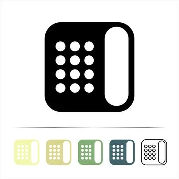 Flat Telephone Icon Set Stock Illustration