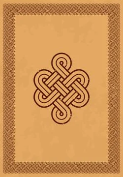 Flat template decorative frame Celtic knot. Stock Illustration