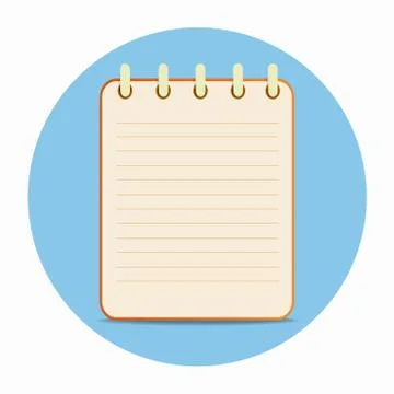 Flat template orange notepad Stock Illustration