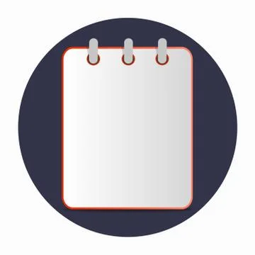 Flat template red notebook Stock Illustration