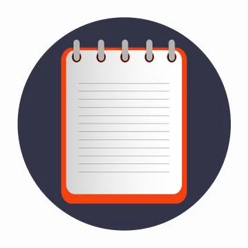 Flat template red notebook Stock Illustration