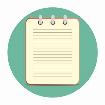 Flat template red notepad Stock Illustration