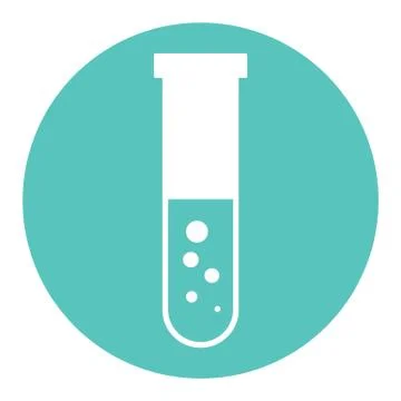 Flat test tube icon vector illustration on color background Stock Illustration