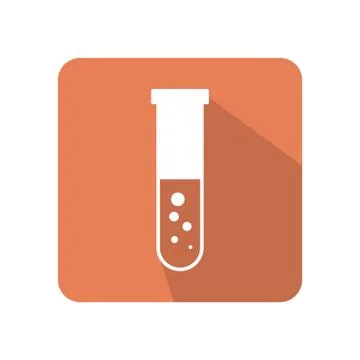 Flat test tube icon vector illustration on color background Stock Illustration