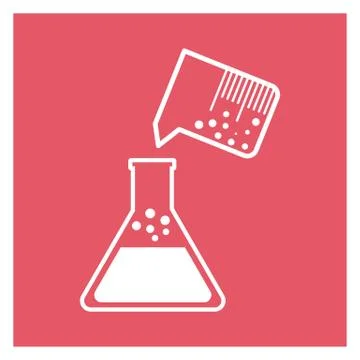 Flat test tube icon vector illustration on color background Stock Illustration