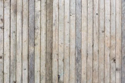 Flat texture and background of vertical gray thin solid wooden planks - old, dry Stock Photos