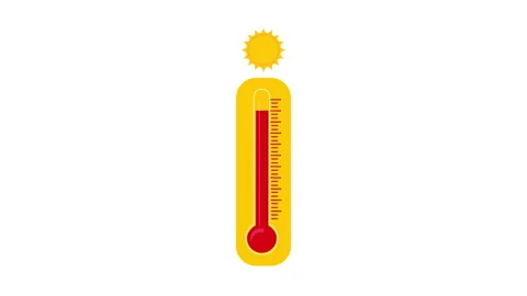 Flat thermometer on a white background. The temperature on the thermometer 스톡 동영상 145278905