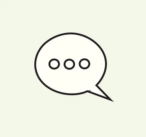 Flat Thought Bubble Vector with Ellipsis Icons. Illustrazione stock