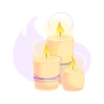 Flat three candles spa for web social media design. Holiday celebration Stock Illustration