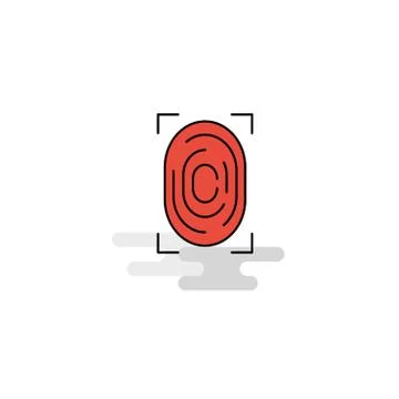 Flat Thumb Impression  Icon. Vector Stock Illustration