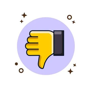 Flat Thumbs Down Dislike Icon Vector Illustration Flat Design Stock Illustration