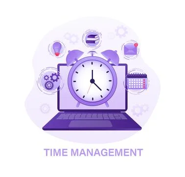 Flat time management for report design. Isometric vector illustration. Time Illustrazione stock