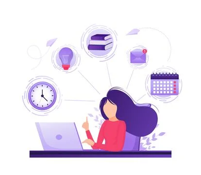 Flat time management for report design. Isometric vector illustration. Time Stockillustratie