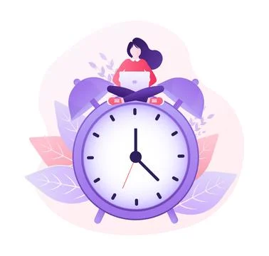 Flat time management for report design. Isometric vector illustration. Time Stock Illustration
