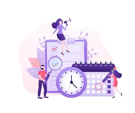 Flat time management for report design. Isometric vector illustration. Time Stockillustratie