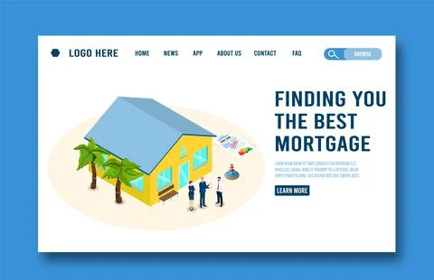 Flat tiny building purchase debt person's, House Loan, Rent, Real Estate Agen Stock Illustration