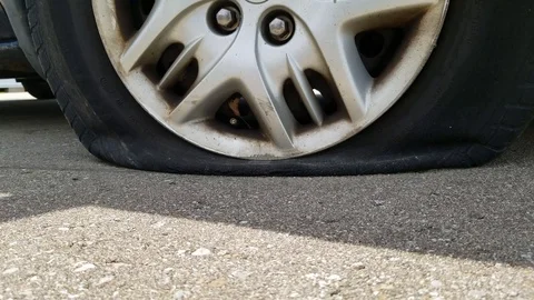 Flat Tire 2 Stock Footage 90867688