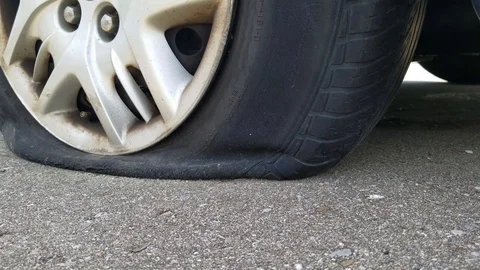 Flat Tire 3 Stock Footage 90867689