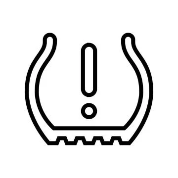Flat tire car driving obstacles line icon vector illustration Stock Illustration
