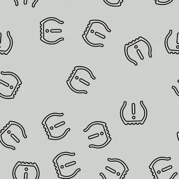 Flat tire car driving obstacles line seamless pattern Stock Illustration